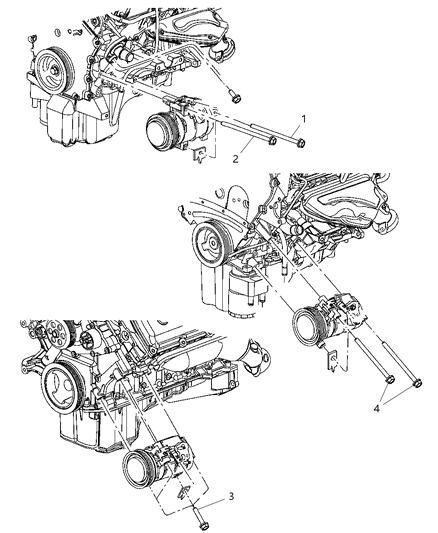 2008 Dodge Magnum A/C Compressor Mounting Diagram