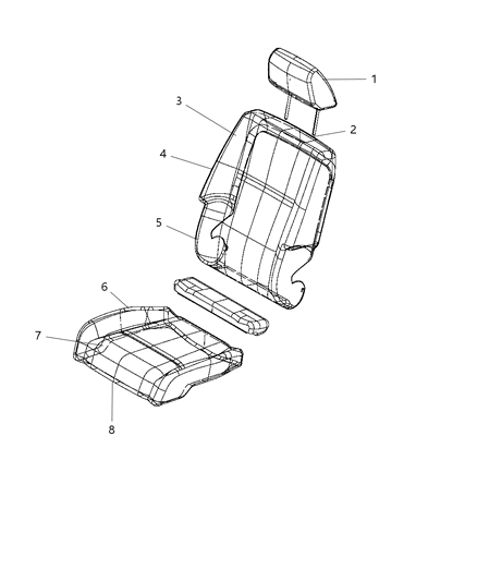2011 Dodge Journey Front Seat - Bucket Diagram 1 - Thumbnail