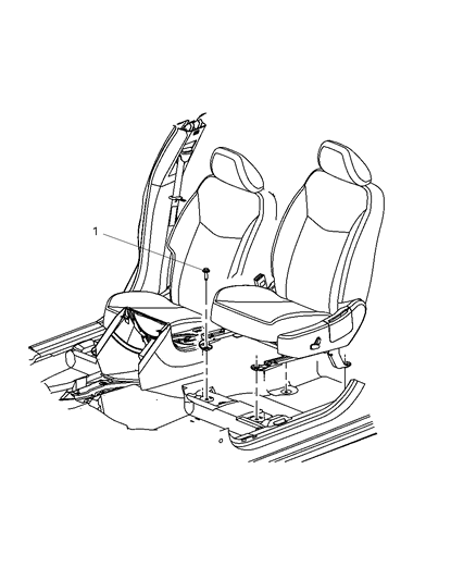 2010 Chrysler Sebring Risers - Miscellaneous Front Seat Attachments Diagram 2 - Thumbnail