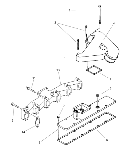 1998 Dodge Ram 3500 Regular Cab Manifolds - Intake & Exhaust Diagram 2 - Thumbnail