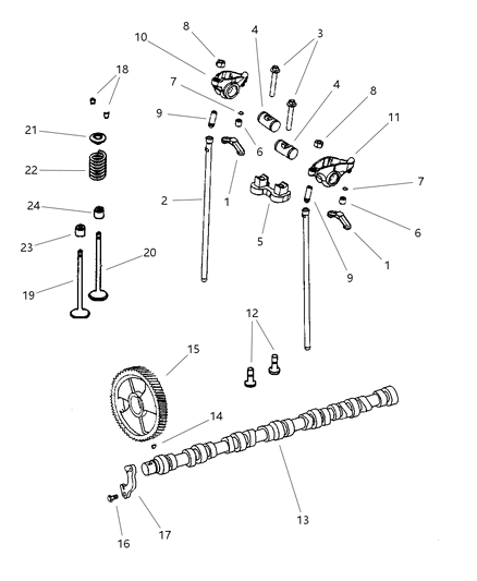 1999 Dodge Ram 2500 Regular Cab Camshaft & Valves Diagram 3 - Thumbnail