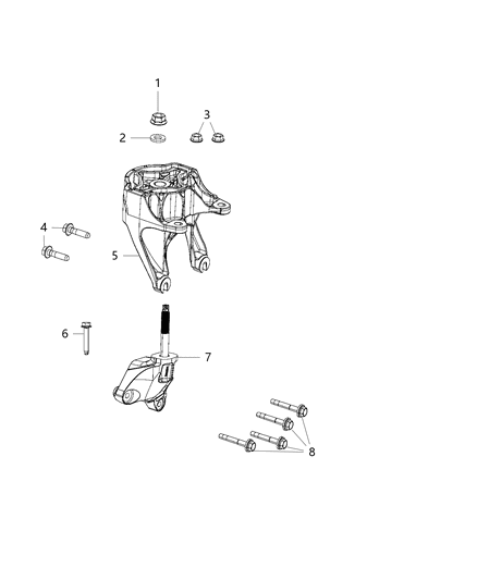 2014 Ram ProMaster 2500 Engine Mounting Left Side Diagram 2 - Thumbnail