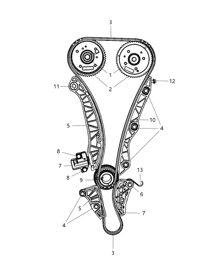 2009 Dodge Caliber Crankshaft Gear Diagram for 4884756AB