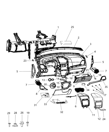 2017 Dodge Journey Module Bracket Diagram for 5108291AB