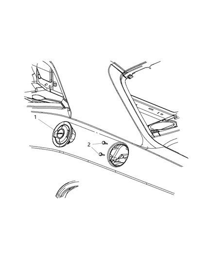 2008 Dodge Challenger Fuel Filler Housing & Door Diagram