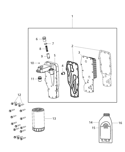 2020 Ram 4500 Engine Oil, Engine Oil Filter, Adapter/Cooler And Splashguard Diagram 2 - Thumbnail