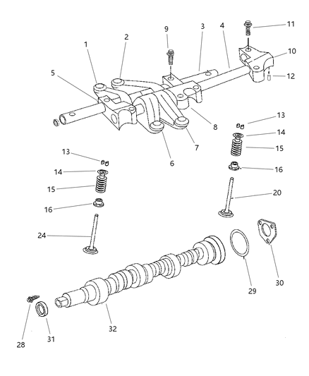 1997 Dodge Intrepid Camshaft & Valves Diagram 2 - Thumbnail