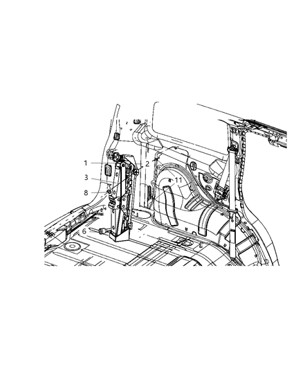 2009 Dodge Nitro Bracket Jack Diagram for 68003893AD
