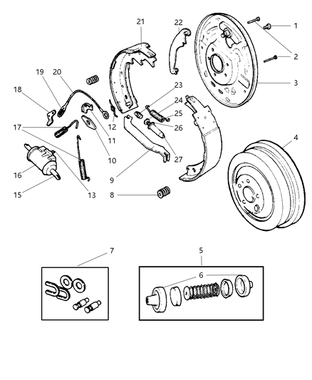 1997 Dodge Ram Van Rear Brakes Diagram 1 - Thumbnail
