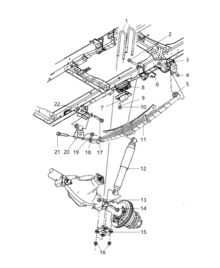 2008 Dodge Ram 5500 Bushing Spring Diagram for 52013952AA