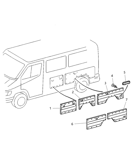 2005 Dodge Sprinter 3500 Inner Panels Diagram 1 - Thumbnail