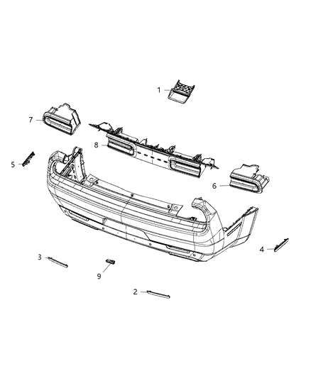 2019 Dodge Challenger Lamp Tail Stop Backup Diagram for 68404882AA