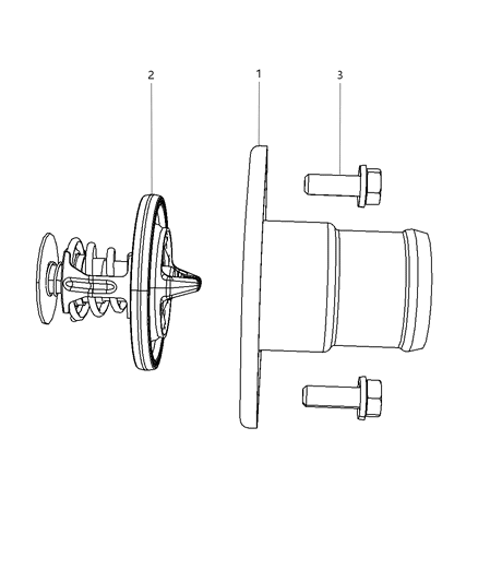 2008 Dodge Ram 3500 Cab Chassis Thermostat & Related Parts Diagram 1 - Thumbnail
