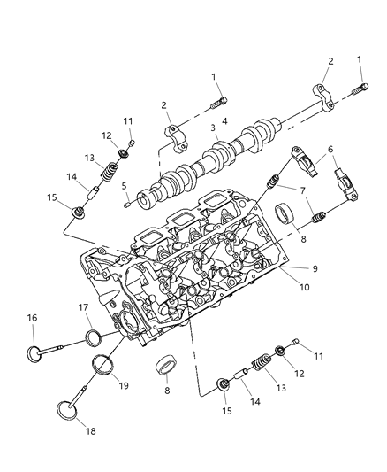 2006 Dodge Dakota Camshaft & Valves Diagram 1 - Thumbnail