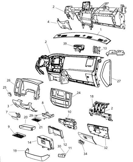 2007 Dodge Ram 3500 Air Outlet, Slate Gray/Taupe, Passenger Side Diagram for 1CX301DHAA