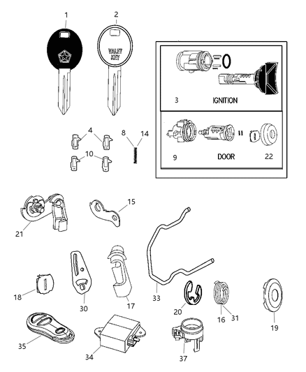 2002 Dodge Grand Caravan Transmitter Diagram for 4686797AB