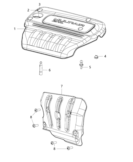 2019 Jeep Compass Engine Cover, Upper Diagram for 68272926AA
