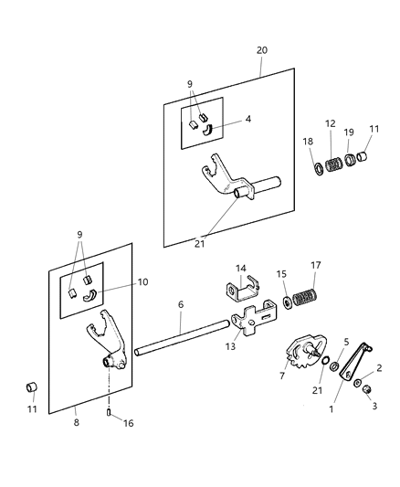 2002 Jeep Grand Cherokee Fork & Rail Diagram 1 - Thumbnail