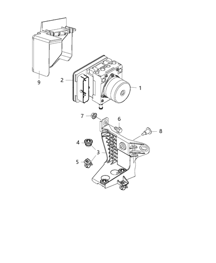 2017 Jeep Renegade Module Anti-Lock Brake System Diagram for 68323438AA