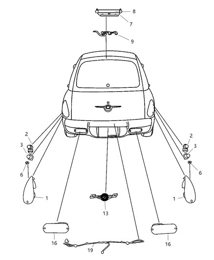 2002 Chrysler PT Cruiser Lamp Backup Diagram for 5288826AC