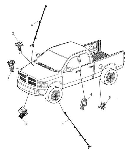 2007 Dodge Ram 3500 Pickup Sensors - Body Diagram