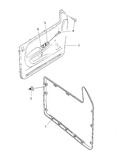 1997 Dodge Ram 3500 Panel Door Trim Front Diagram for PL59TC3