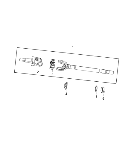 2010 Jeep Wrangler Shaft, Axle of Front Axle; Differential And Drive Line Diagram 2 - Thumbnail