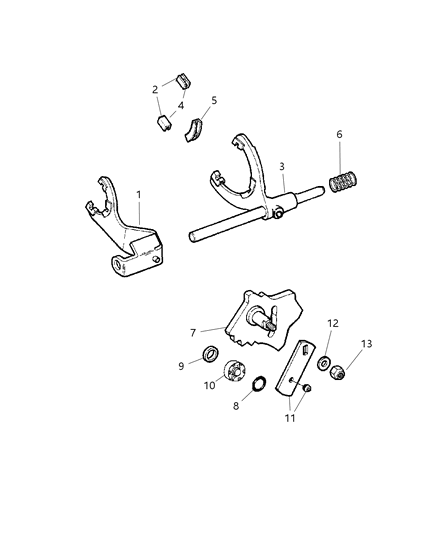 2007 Dodge Ram 3500 Cab Chassis Fork & Rail of Transfer Case Model Diagram 1 - Thumbnail