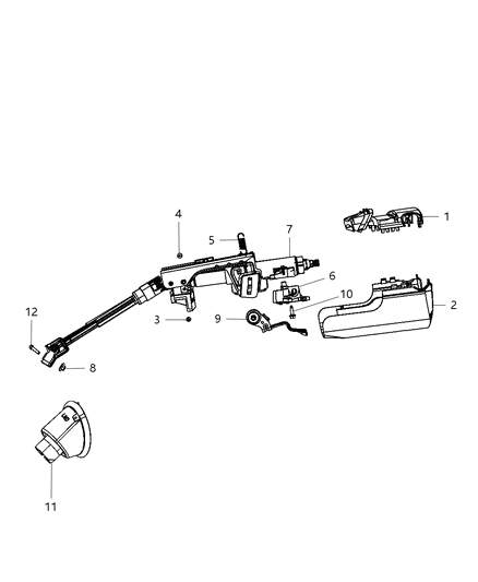 2011 Chrysler 200 Shroud Steering Column Lower Diagram for 1TE07DX9AA