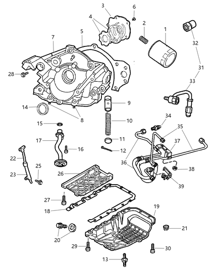 2004 Chrysler Concorde Engine Oiling Diagram 2 - Thumbnail