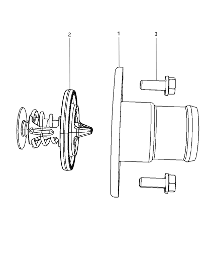2008 Dodge Ram 2500 Thermostat & Related Parts Diagram 1 - Thumbnail