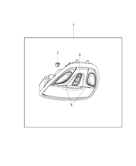 2016 Chrysler 200 Front Lamp Assembly, Beige Diagram for 1WH461L2AA