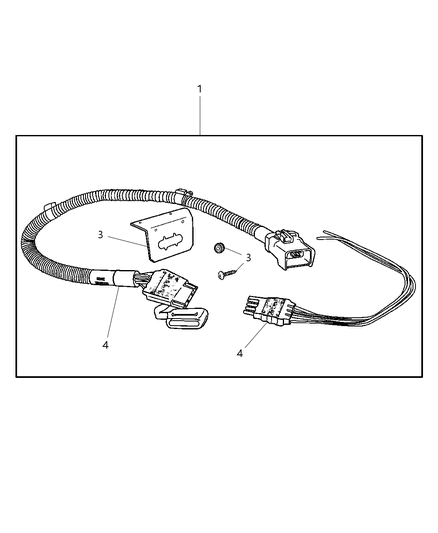 2002 Dodge Ram Wagon Wiring Kit - Trailer Tow Diagram 1 - Thumbnail