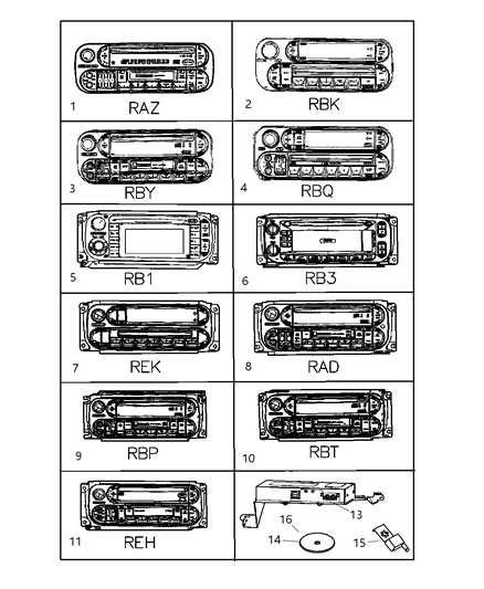 2005 Chrysler PT Cruiser Radio AM/FM With CD And Cassette Diagram for 5091605AA