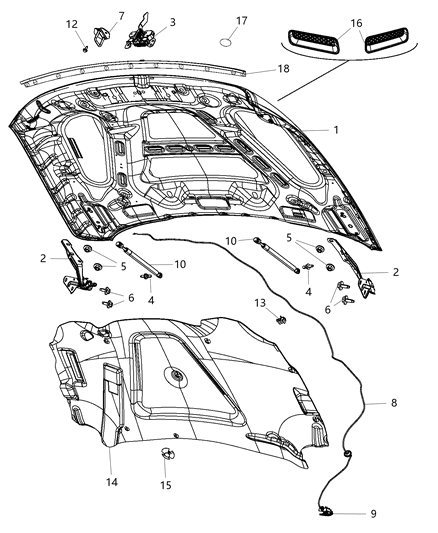 2013 Ram 1500 Silencer Hood Diagram for 55365080AC