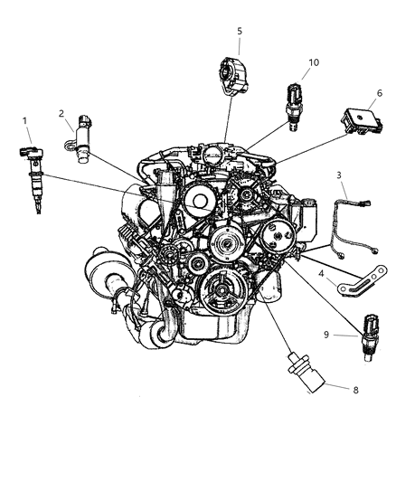 2006 Jeep Commander Sensors - Engine Diagram 3 - Thumbnail
