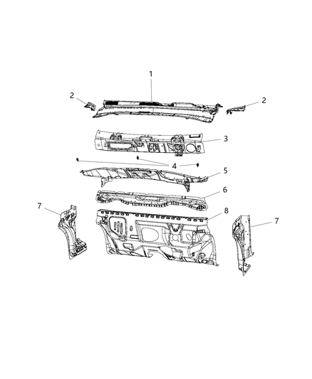 2021 Jeep Compass Panel Dash Diagram for 68357401AB