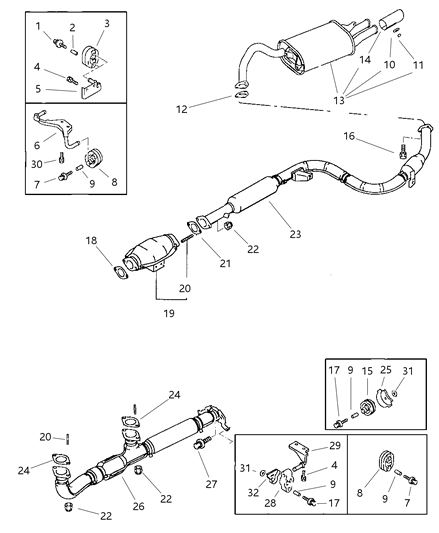1997 Dodge Avenger Front Pipe Diagram for MR212670