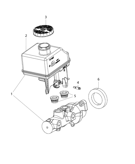 2019 Ram 3500 Cab Chassis(<10K lb.) Brake Master Cylinder Diagram 1 - Thumbnail