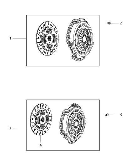 2018 Jeep Wrangler JK (Previous-generation) Clutch Assembly Diagram