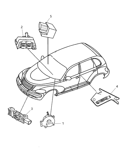 2008 Chrysler PT Cruiser Module Occupant Restraint Diagram for 4714680AF