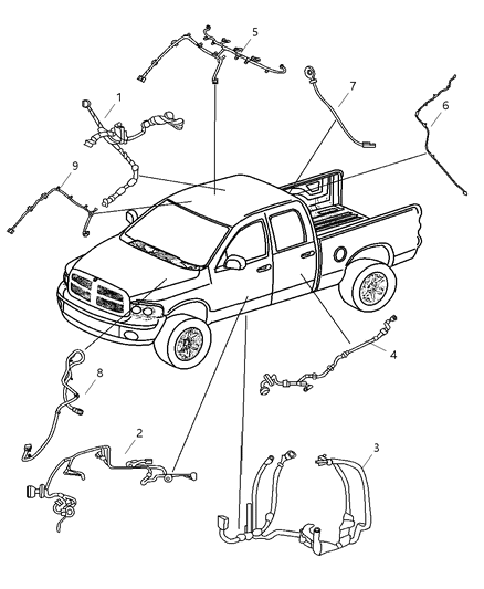 2005 Dodge Ram 3500 Wiring Electric Back Light Diagram for 56051095AA