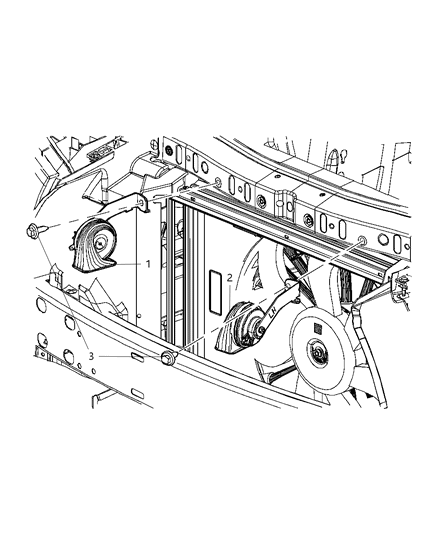 2016 Chrysler 300 Horn And Bracket Low Note Diagram for 68238001AB