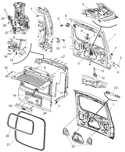 2007 Jeep Commander Latch Screw Diagram for 6508081AA
