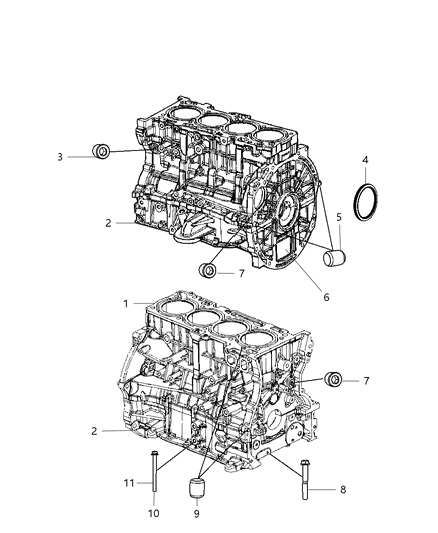 2010 Dodge Journey Cylinder Block & Hardware Diagram 2 - Thumbnail