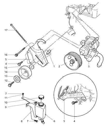 1998 Dodge Dakota Power Steering Pump Diagram for R2038708