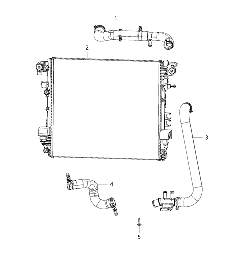 2021 Jeep Wrangler Radiator Hoses And Related Parts Diagram 3 - Thumbnail
