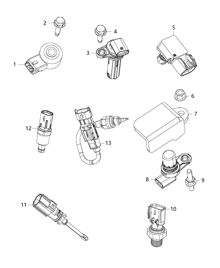 2017 Chrysler 200 Sensors, Engine Diagram 1 - Thumbnail