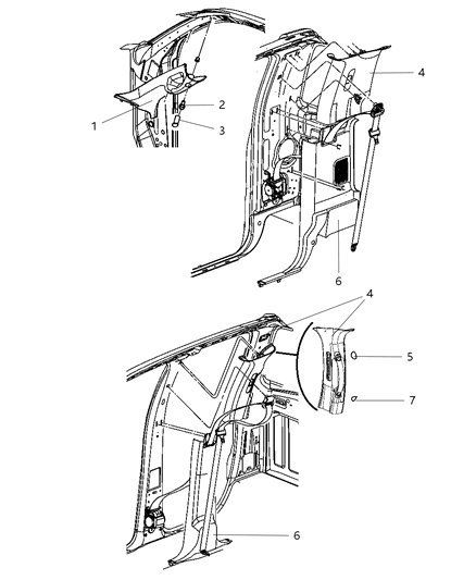 2011 Ram 3500 Cab Chassis Interior Moldings And Pillars Diagram