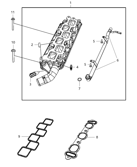 2010 Dodge Challenger Manifold Intake Diagram for 4792184AG